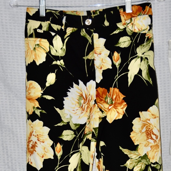 St. John Sport by Marie Gray Marigold Floral Straight Leg Pants Size 6 NEW!!!